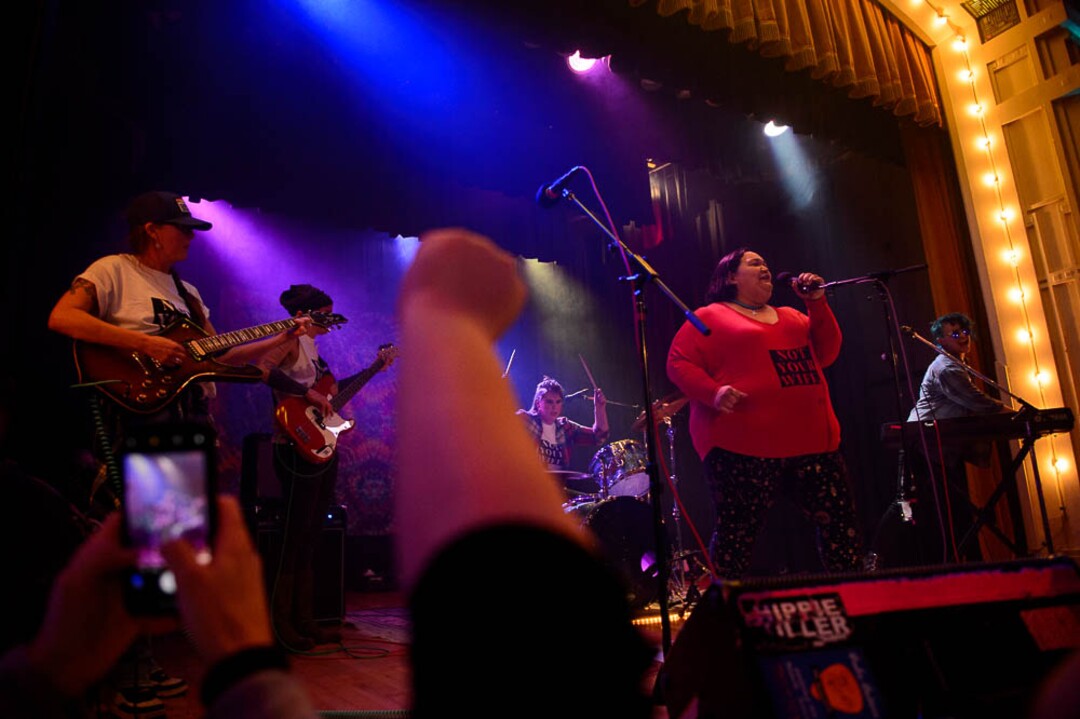 (Trent Nelson | The Salt Lake Tribune)   Kamaile Tripp leads the band Not Your Wife at Rock Camp for Womyn's showcase on Feb. 4, part of a new program by the same group that does Rock and Roll Camp for Girls in Salt Lake City.