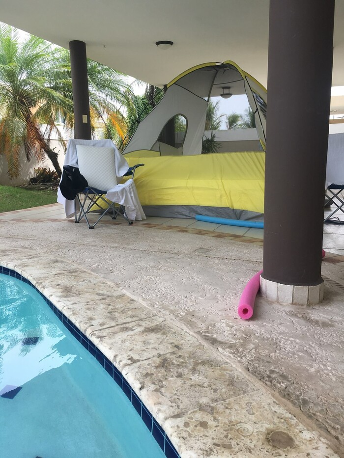 (Photo courtesy Brian Valentine)  Brian Valentine and his family slept in a tent for 10 days after Hurricane Maria.