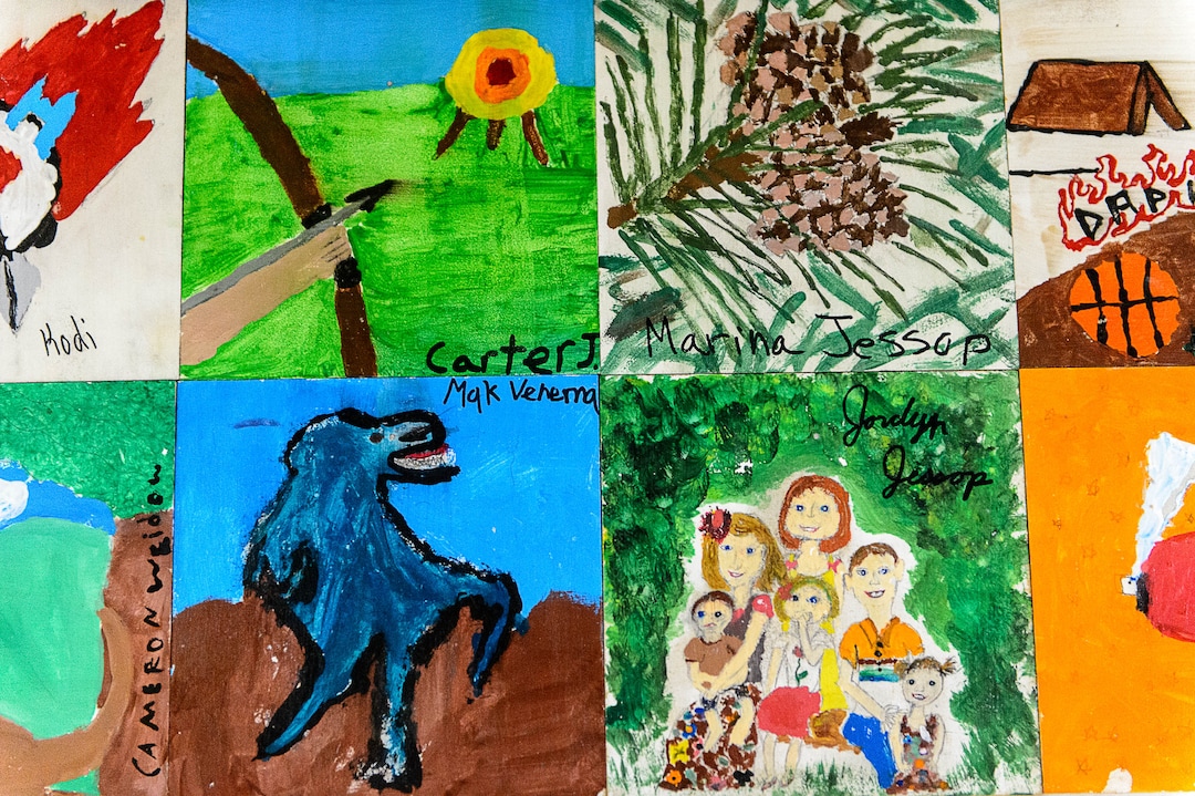 (Trent Nelson | The Salt Lake Tribune)  Tiles painted by students at Pines Academy in Pinesdale, Mont.