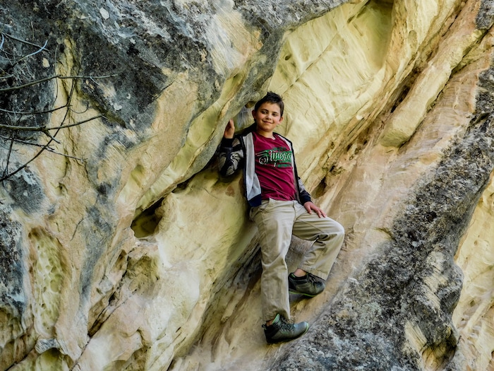 Erin Alberty  |  The Salt Lake TribuneA boy stands in a rock formation in Box Canyon on May 29, 2017 in Dinosaur National Monument.