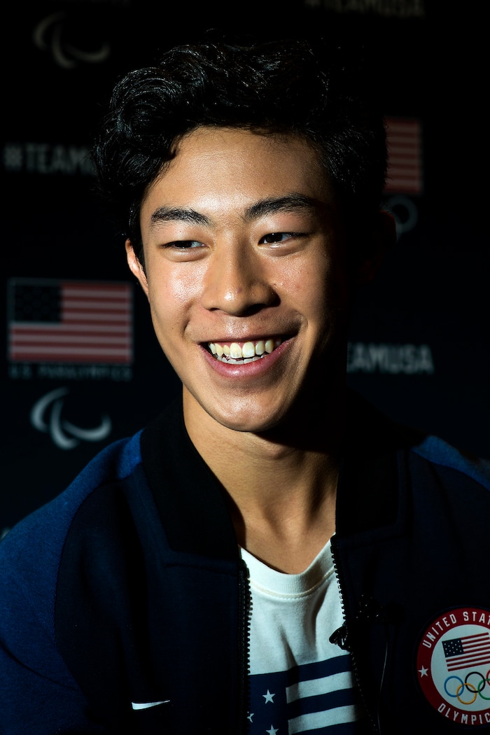 (Chris Detrick | The Salt Lake Tribune) Figure skating athlete Nathan Chen speaks during the Team USA Media Summit at the Grand Summit Hotel in Canyons Village Monday, September 25, 2017.
