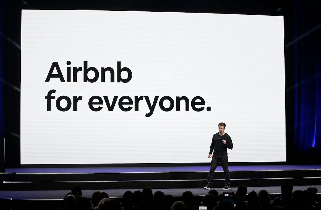 (AP Photo/Eric Risberg, File)

In this Feb. 22, 2018, photo, Airbnb co-founder and CEO Brian Chesky speaks during an event in San Francisco.