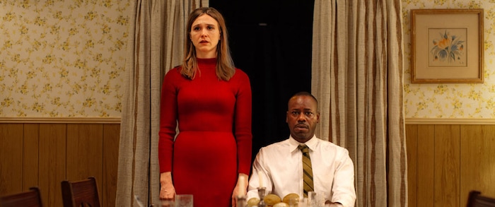 (Skybound Entertainment  |  courtesy Sundance Institute) Sarah Sokolovic (left) and Malcom Barrett portray Betty and Barney Hill, victims of one of the first widely reported cases of being abducted by aliens, in director Angel Manuel Soto's "Dinner Party," which will appear in the New Frontier VR Experiences program of the 2018 Sundance Film Festival.