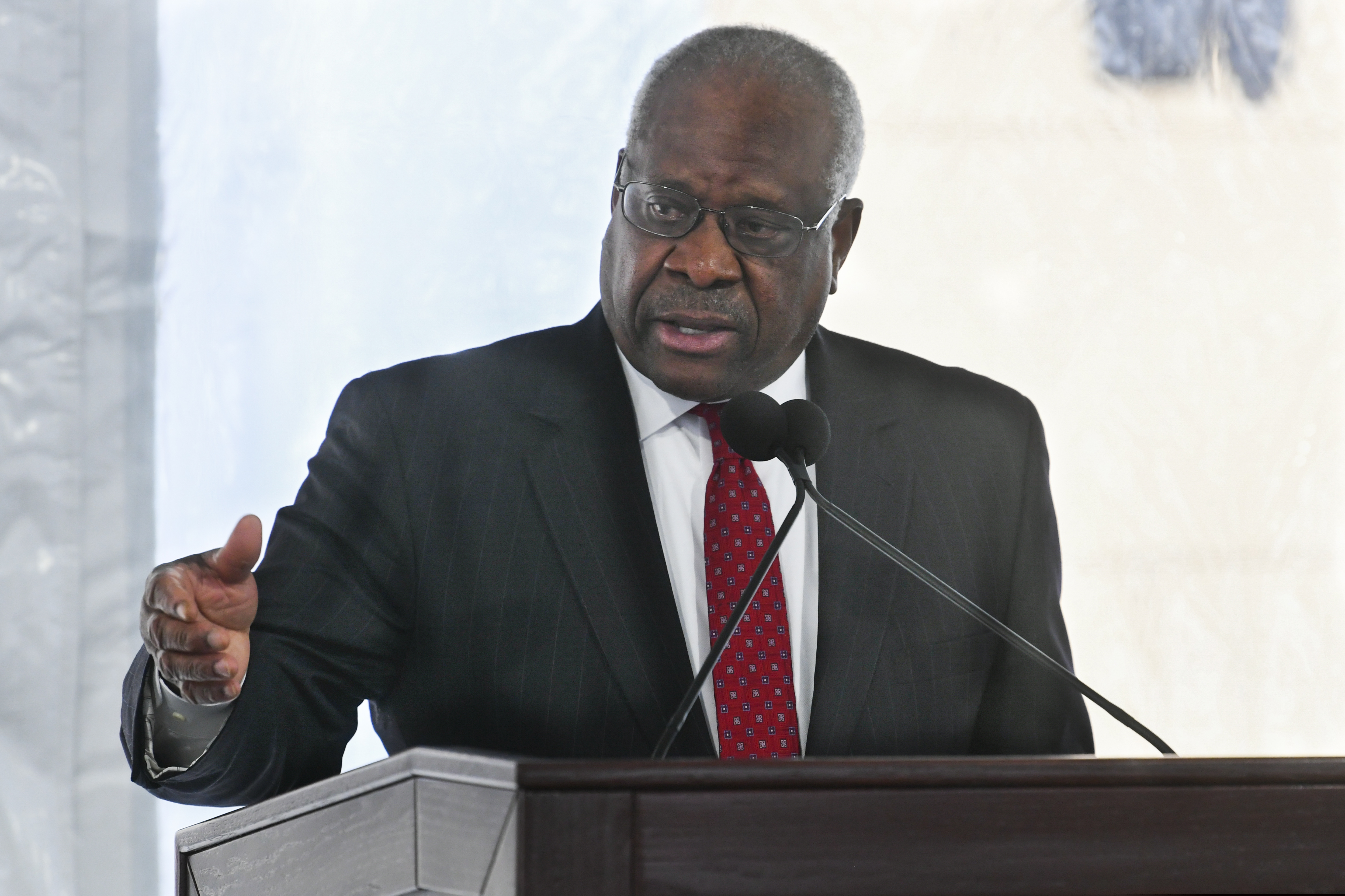 (John Amis | AP photo)

In this Feb. 11, 2020, photo, Supreme Court Justice Clarence Thomas delivers a keynote speech during a dedication of Georgia new Nathan Deal Judicial Center in Atlanta.