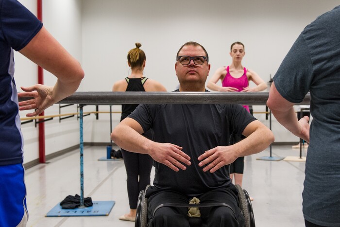(Alex Gallivan  |  Special to the Tribune)  Participants learn the benefits of working out with ballet during a class called "Battle The Bulge With Ballet West" offered by Ballet West at The Ballet West Academy in Salt Lake City, Wednesday, January 31.