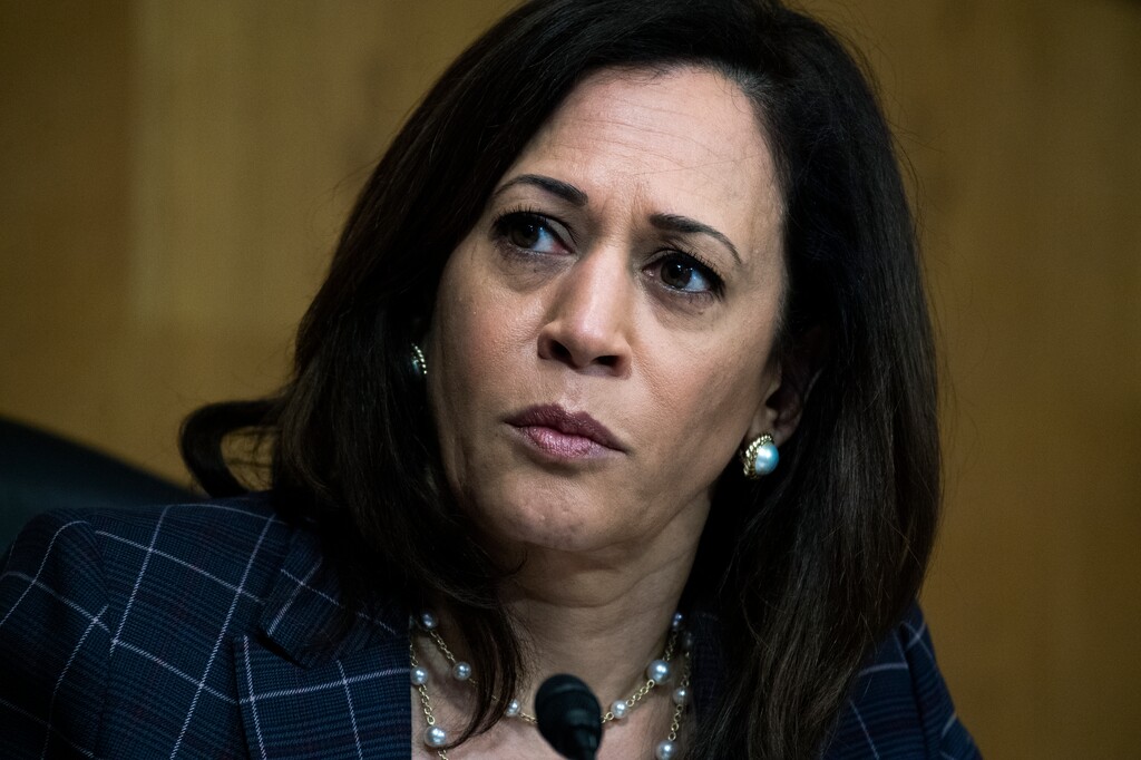(Tom Williams/Pool via AP)

In this Thursday, June 25 photo, Sen. Kamala Harris, D-Calif., attends a Senate Homeland Security and Governmental Affairs Committee hearing on Capitol Hill in Washington.