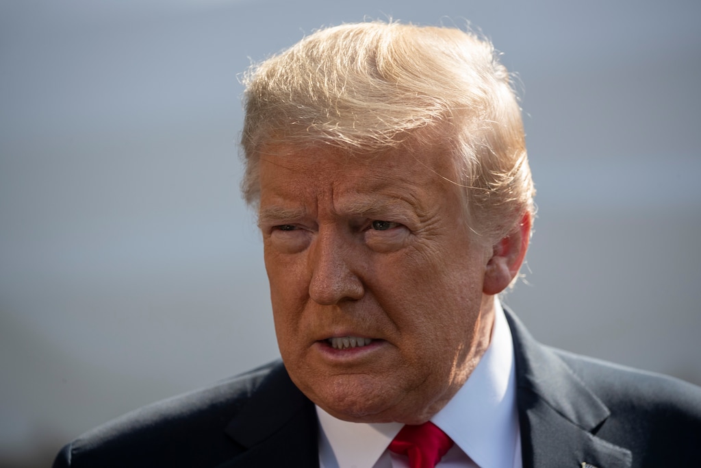 (Alex Brandon | AP file photos) President Donald Trump speaks with reporters before departing on Marine One on the South Lawn of the White House in Washington on June 23, 2020.