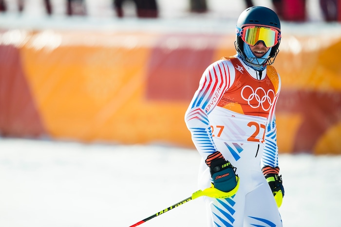 (Chris Detrick  |  The Salt Lake Tribune)  USA's Ted Ligety after competing in the Men's Alpine Combined at Jeongseon Alpine Centre during the Pyeongchang 2018 Winter Olympics Tuesday, February 13, 2018.  Ligety finished in 5th place with a time of 2:07.97.