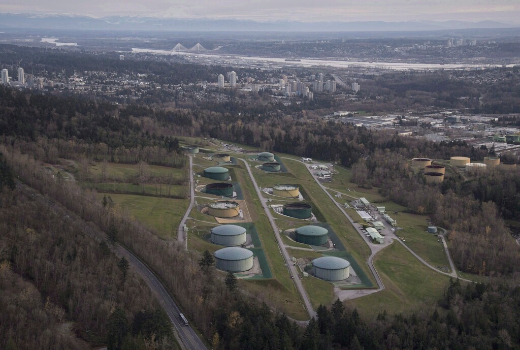 (Jonathan Hayward | The Canadian Press | The Associated Press)This Nov. 25, 2016 photo shows the Kinder Morgan Inc. oil storage facility in Burnaby, Canada. Prime Minister Justin Trudeau's government approved the expansion of the Trans Mountain pipeline, arguing that it was "economically necessary" and enabled him to overcome opposition to a carbon tax plan that will help Canada cut its greenhouse emissions.