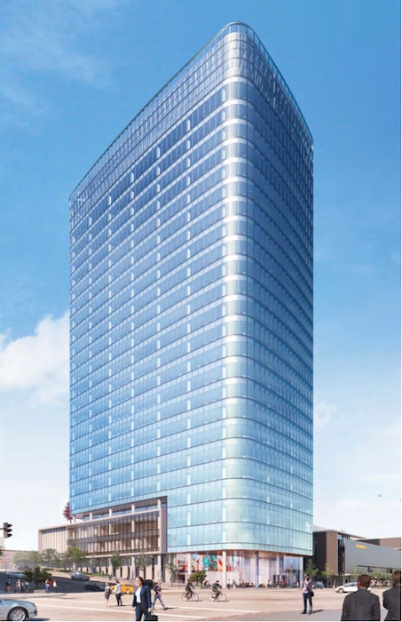 (Photo courtesy of Skidmore, Owings & Merrill via Salt Lake City Planning Division) Rendering of a new 28-story office tower proposed by LDS Church-owned City Creek Reserve at the northeast corner of State Street and 100 South in Salt Lake City.