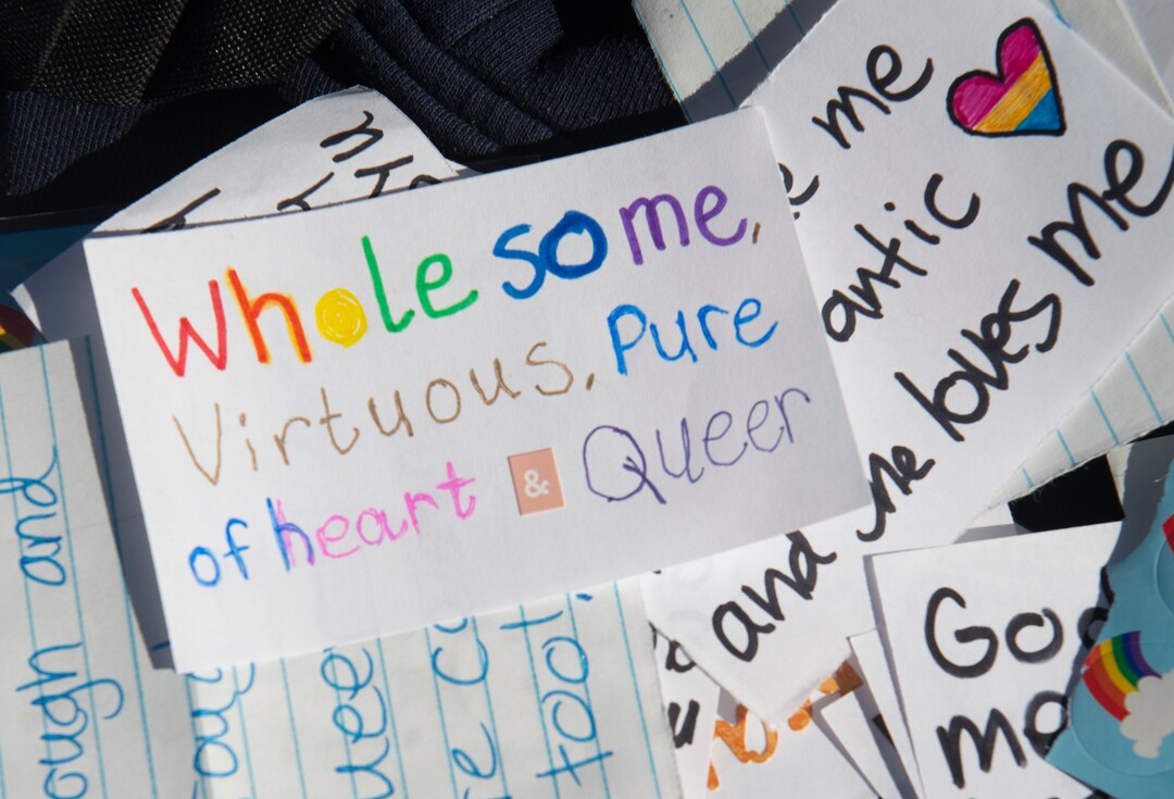 (Rick Egan  |  The Salt Lake Tribune)   Notes written by BYU students for Rainbow Day on the BYU Campus, Wednesday, Feb. 26, 2020.