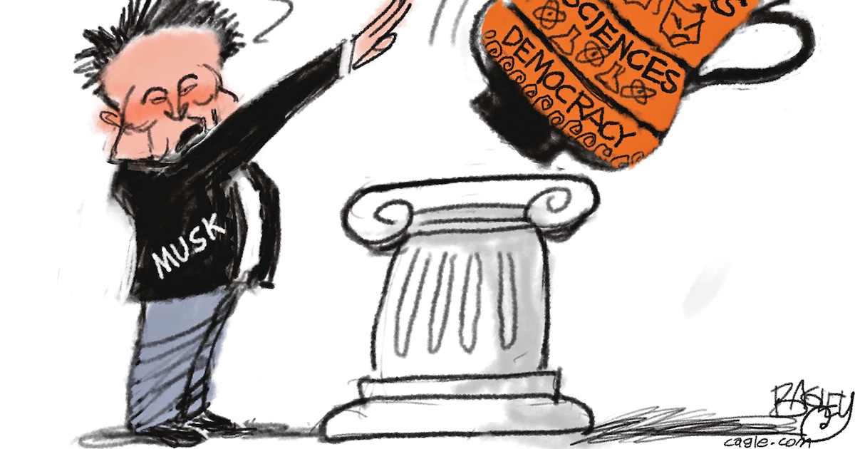 Bagley-Cartoon: Bulle in einem Urnenladen