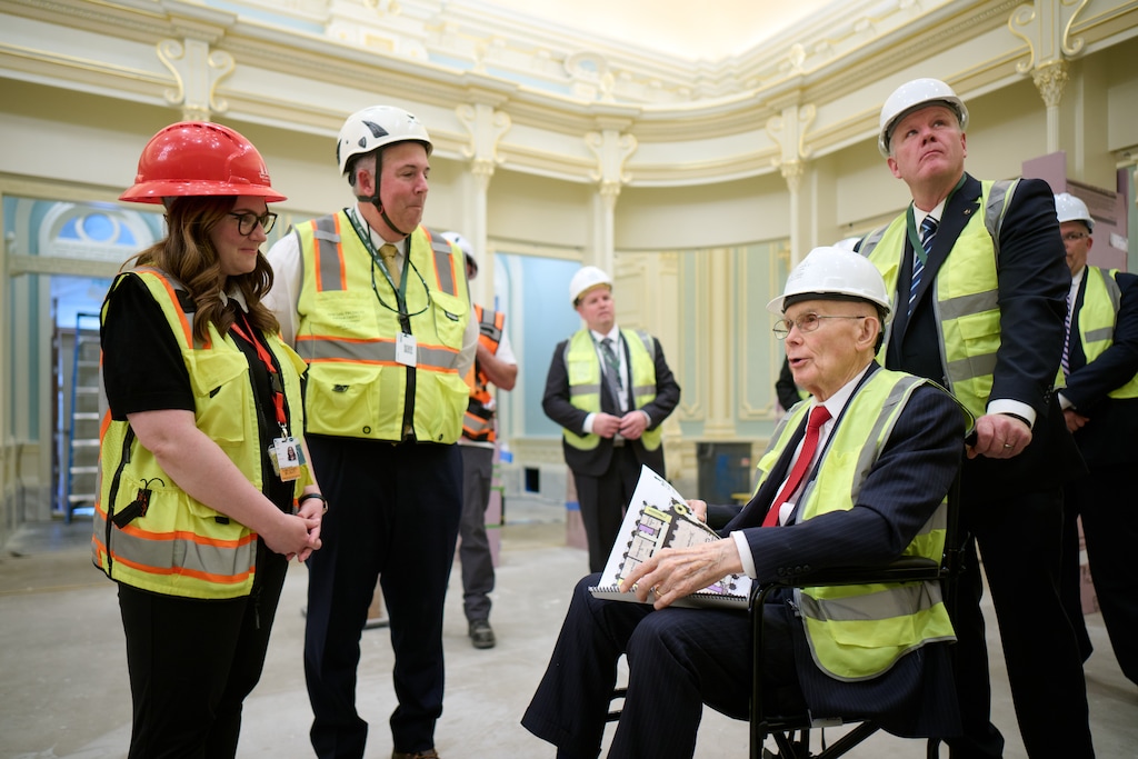 (The Church of Jesus Christ of Latter-day Saints) President Dallin H. Oaks tours the Celestial Room of the Salt Lake Temple on Friday, May 8, 2026.