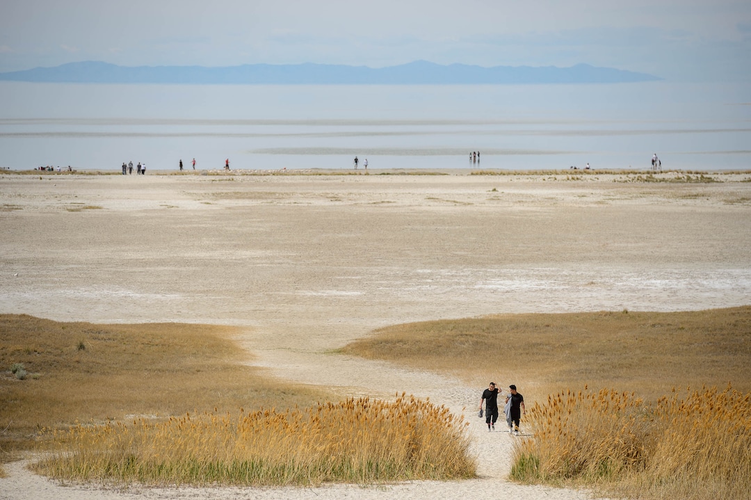 (Trent Nelson  |  The Salt Lake Tribune) Bridger Bay at Antelope Island State Park, on Saturday, April 25, 2020.