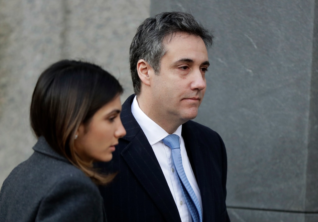 (Julio Cortez  |  AP file photo)  In this Dec. 12, 2018, file photo, Michael Cohen, right, President Donald Trump's former lawyer, arrives at federal court for his sentencing in New York.