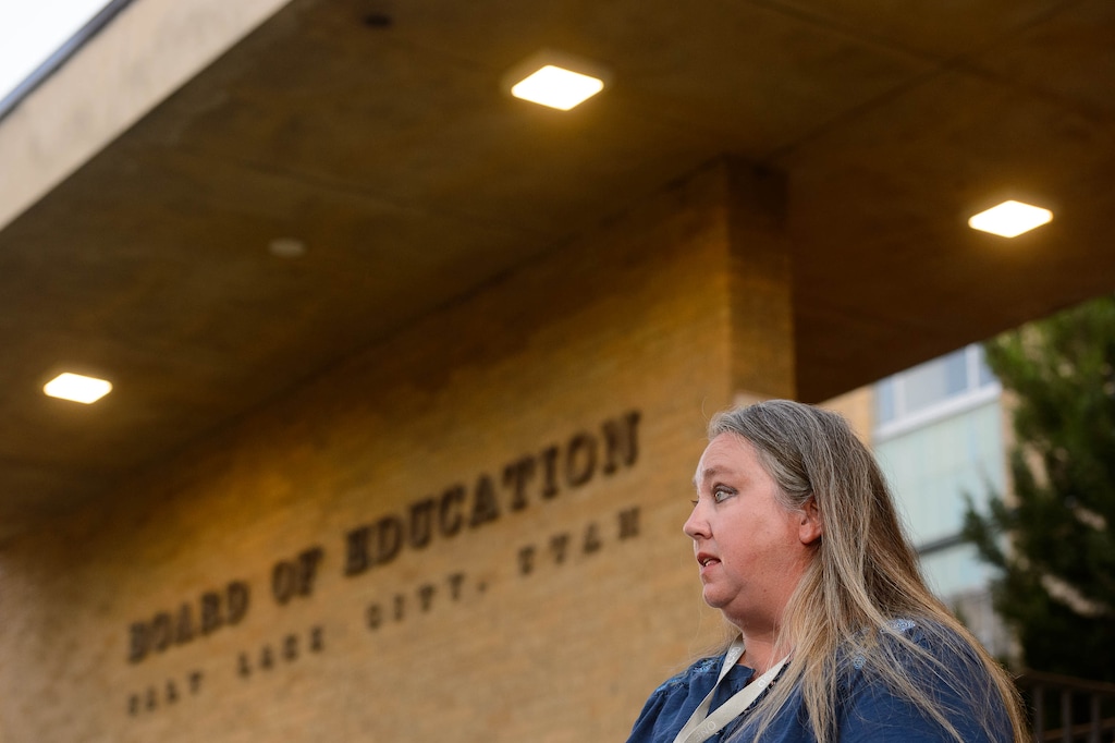 (Trent Nelson  |  Tribune file photo) Melissa Ford, president of the Salt Lake City School District Board of Education, details the district's restart plans for the 2020-21 school year at a news conference in Salt Lake City on Thursday, July 30, 2020.