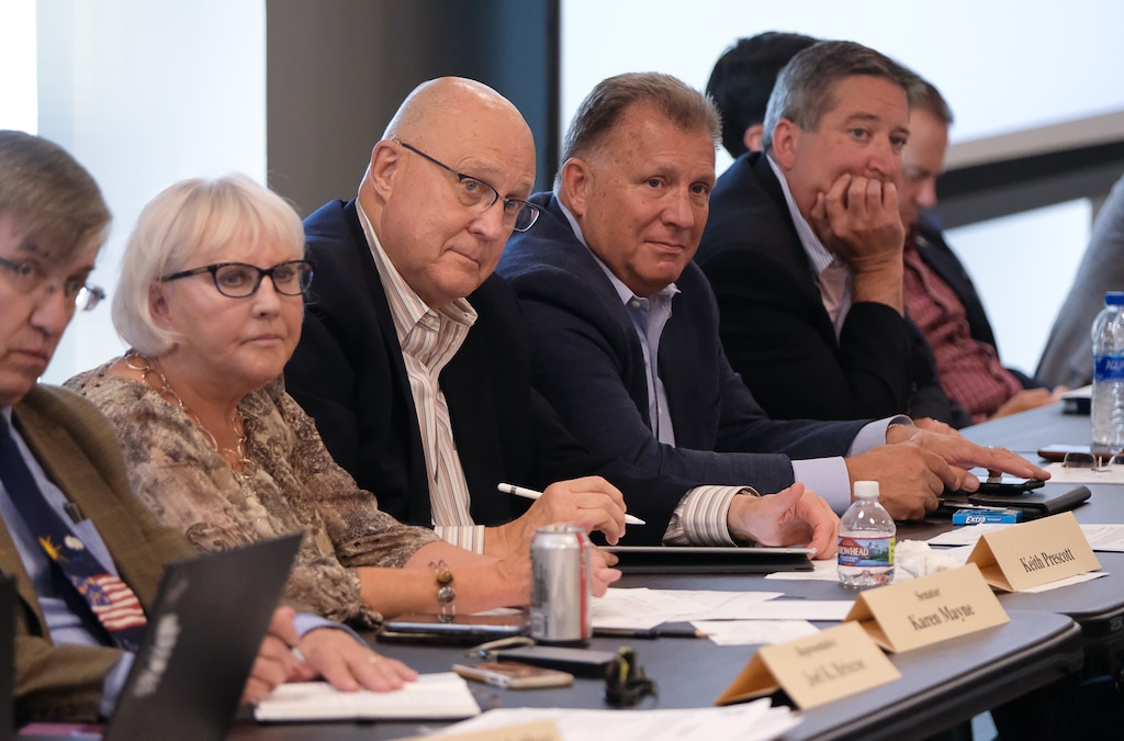 (Francisco Kjolseth  |  Tribune file photo)  Members of the Utah State Legislature Tax Restructuring and Equalization Task Force host listen to constituent concerns during a town hall in Kearns on Thursday, June 27, 2019. The task force is traveling Utah on a statewide listening tour to hear suggestions, concerns and receive input from constituents, local officials, business owners, stakeholders, community leaders and any who want to be involved in the process to review ways to best address the stateÕs outdated tax structure.