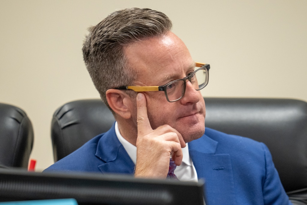 (Trent Nelson | The Salt Lake Tribune) Sen. Brady Brammer, R-Highland, is shown at the Utah Capitol in Salt Lake City on Friday, Sept. 11, 2026.