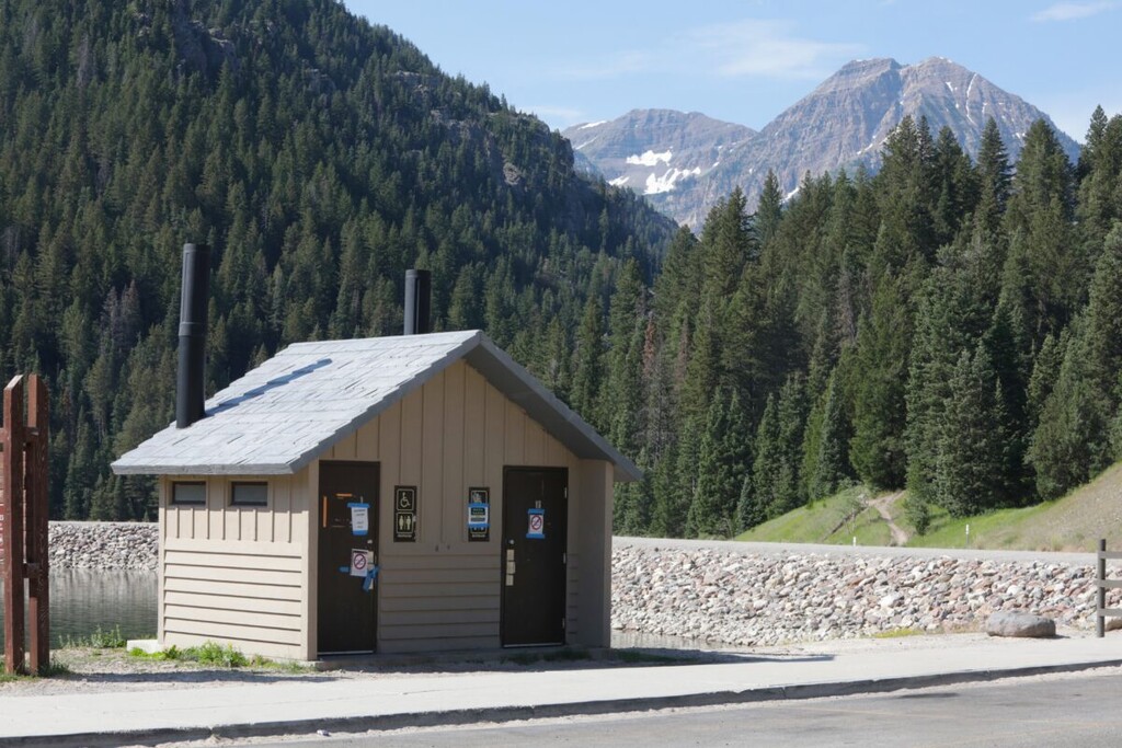 (Jacob Nielson | Daily Herald) Bathrooms are closed at Tibble Fork Reservoir on Tuesday, July 1, 2025.