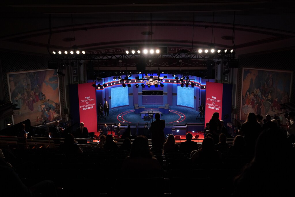 (Erin Schaff | The New York Times) Attendees wait to watch Sen. Kamala Harris and Mike Pence participate in the vice-presidential debate at the University of Utah in Salt Lake City, Wednesday, Oct. 7, 2020. With big changes happening in the 2024 election, one Utah politico hopes the U. could again host another presidential debate.