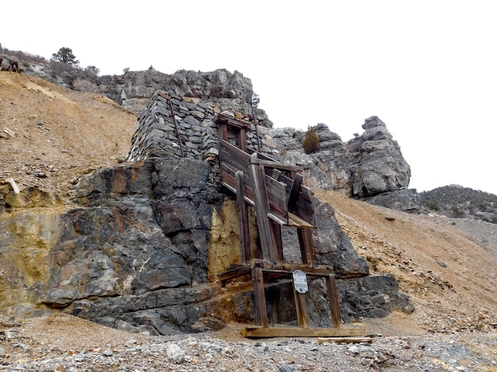(Erin Alberty | The Salt Lake Tribune) Old mining structures and city buildings line the Ophir Canyon Road, monuments to the once-booming town there. Photo taken Nov. 20, 2017.