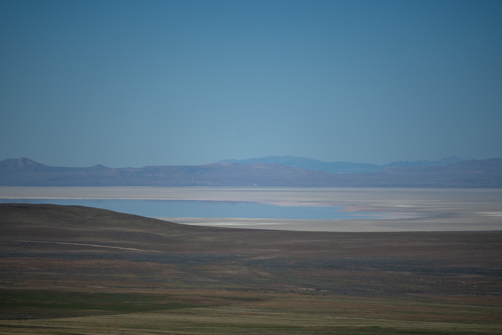 (Trent Nelson  |  The Salt Lake Tribune) The north shore of the Great Salt Lake and Hansel Valley on Friday, May 1, 2026.