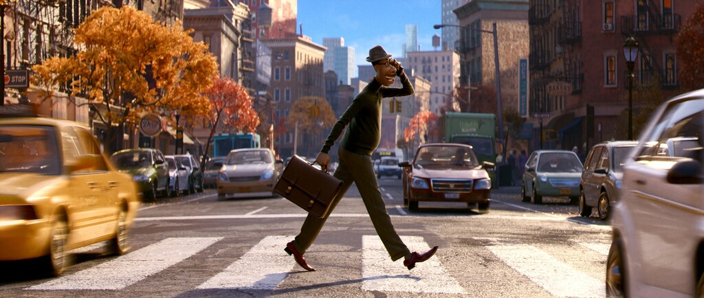 (Image courtesy of Disney/Pixar) Joe Gardner (voiced by Jamie Foxx) is a New York jazz musician who goes on an adventure to the soul realm, in Disney/Pixar's animated tale "Soul." It debuts on Friday, Dec. 25, 2020, on the Disney+ streaming service.