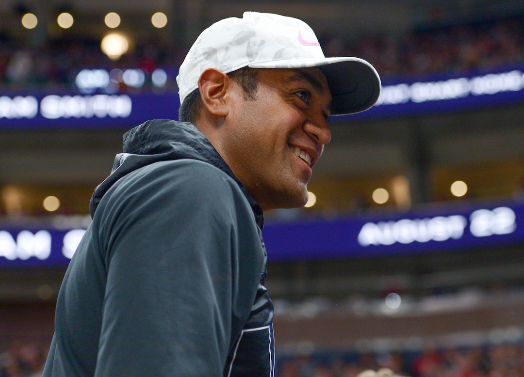 (Leah Hogsten  |  The Salt Lake Tribune)  Fresh off the links at the 2018 Masters, Tony Finau was seen in the crowd.  The Utah Jazz defeated the Golden State Warriors 119-79 during their game, Tuesday, April 10, 2018 at the Vivant Smart Home Arena. 