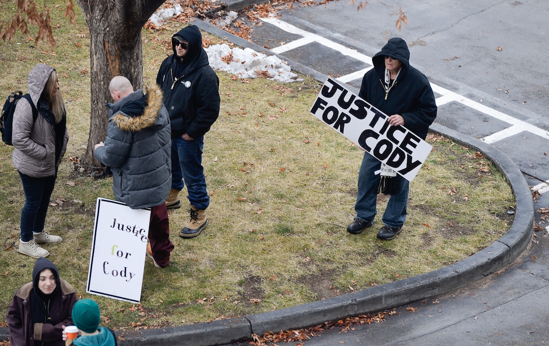 (Francisco Kjolseth  |  The Salt Lake Tribune)  Utah Against Police Brutality and members of Cody BelgardÕs family, the popular Glendale rapper, who was shot by police last November, gather outside of Mayor Biskupski's office for a planned sit in to try and get a meeting with the mayor. For weeks, the family of Cody Belgard has asked to meet with Mayor Biskupski to discuss his shooting by SLCPD, to no avail.
