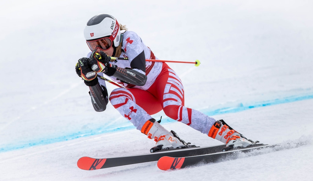 (Photo courtesy of Kory Mortensen | University of Utah) Katie Vesterstein will be one of three athletes representing Utah in women's Alpine races at the NCAA Men's and Women's Skiing Championships in New Hampshire on March 10-14, 2021.