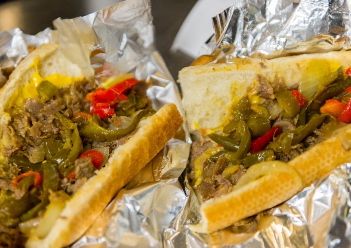 (Trent Nelson  |  Tribune File Photo)  A loaded Authentic Philly Cheesesteak at Moochie's Meatballs in Midvale.