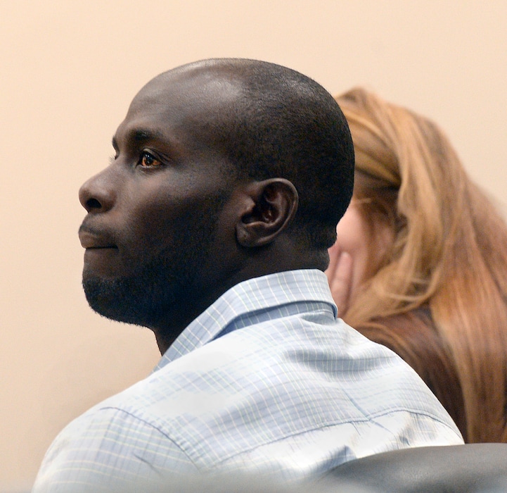 (Al Hartmann  |  The Salt Lake Tribune) 	Nasiru Seidu listens to opening statements at his trial in Provo Tuesday Oct. 10.   He is accused of raping a BYU student at her off-campus apartment two years ago.  
