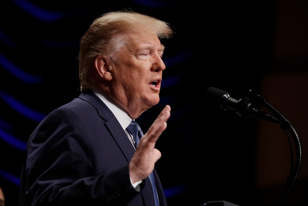 (Evan Vucci | AP file photo) President Donald Trump speaks during an event on kidney health at the Ronald Reagan Building and International Trade Center, Wednesday, July 10, 2019, in Washington.