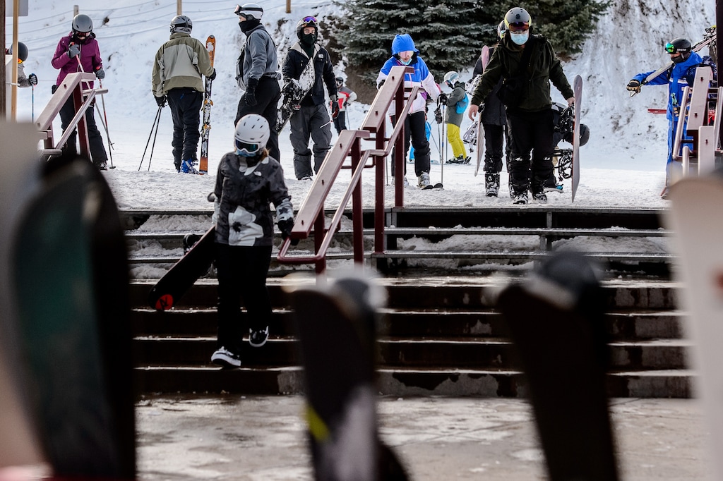 (Trent Nelson  |  The Salt Lake Tribune) Skiers at Park City Mountain Resort on Tuesday, Jan. 12, 2021.