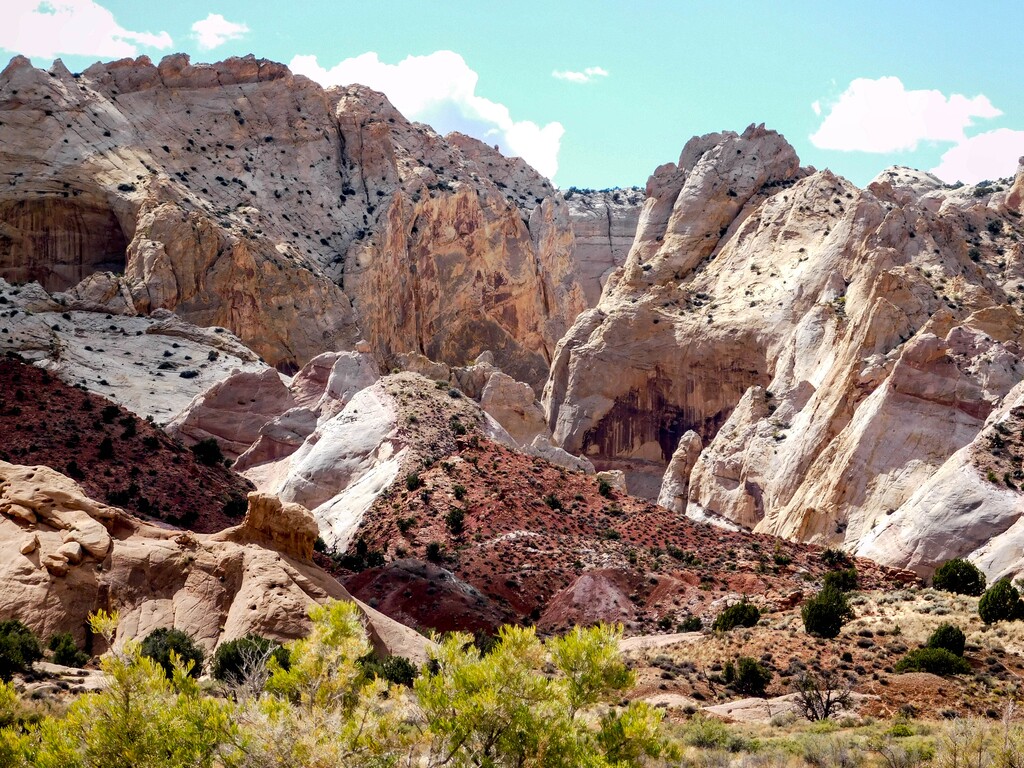 (Erin Alberty  |  Tribune File Photo)  Fins of rock protrude in layers near the mouth of Surprise Canyon in the Waterpocket Fold  on Oct. 4, 2015 in Capitol Reef National Park.
