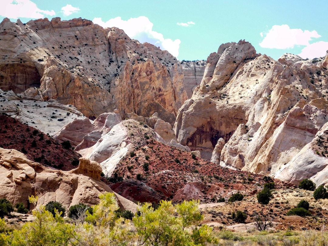 (Erin Alberty  |  Tribune File Photo)  Fins of rock protrude in layers near the mouth of Surprise Canyon in the Waterpocket Fold  on Oct. 4, 2015 in Capitol Reef National Park.