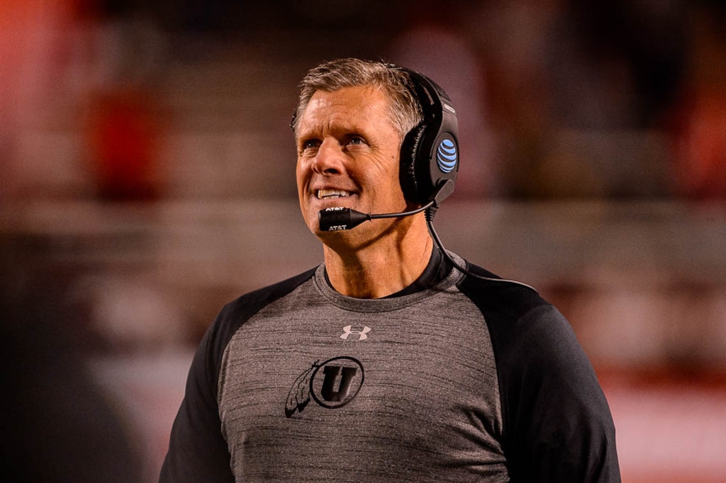 (Trent Nelson | The Salt Lake Tribune)  Utah Utes head coach Kyle Whittingham as the University of Utah hosts Washington State, NCAA football in Salt Lake City, Saturday November 11, 2017.