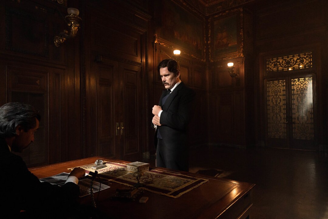 (Cara Howe  |  courtesy of Sundance Institute) Ethan Hawke plays inventor Nikoli Tesla in "Tesla," directed by Michael Almereyda, an official selection of the Premieres program at the 2020 Sundance Film Festival.