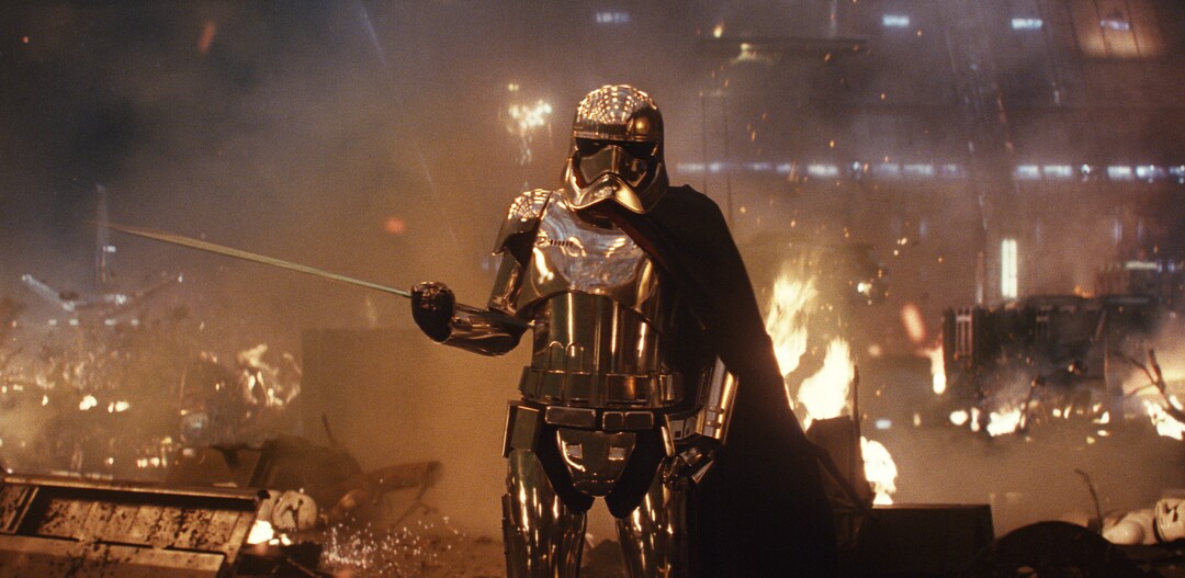 This image released by Lucasfilm shows Gwendoline Christie as Capt. Phasma in "Star Wars: The Last Jedi." (Lucasfilm via AP)