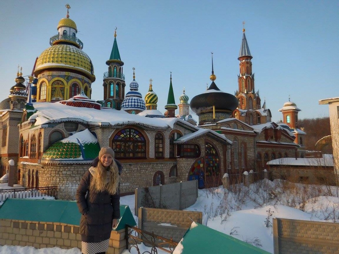 |  Courtesy Sariah WarnickSariah Warnick at the he Church of All Religions in Kazan Russia. Warnick went to the church during a culture activity with some non members from the English group.