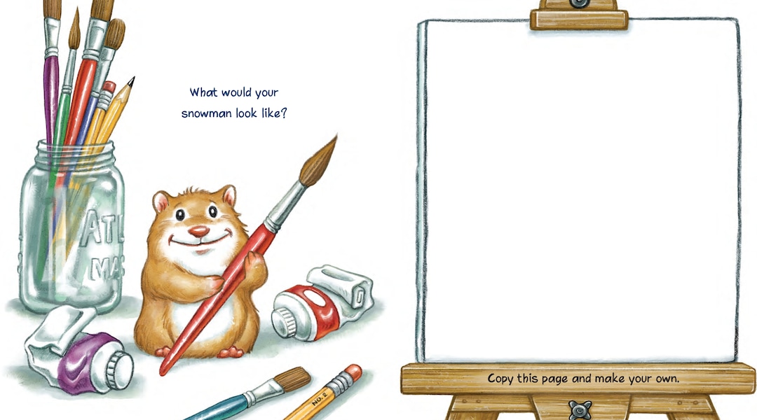 (Courtesy photo) Interior art from Amy and Greg Newbold's newest picture book, “If Picasso Painted a Snowman.”