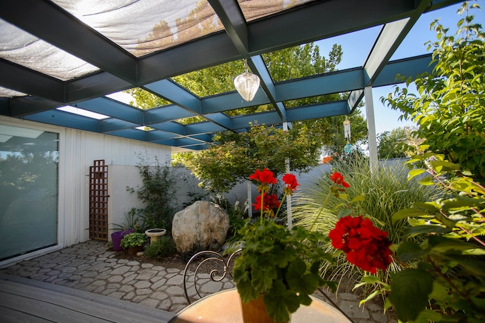 (Trent Nelson  |  The Salt Lake Tribune)  
Diana and Gerry Johnson's Holladay home is on the 2019 Salt Lake Modern Homes Tour. Preservation Utah is featuring five mid-century modern homes that were built in 1955 by architect Stephen Macdonald. The home was photographed on Thursday, Sept. 19, 2019.