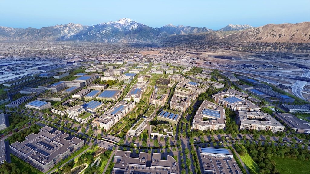 (The Point Partners) An overall rendering of The Point, Utah's ambitious vision for redeveloping 600 acres in Draper where the former Utah State Prison once stood.