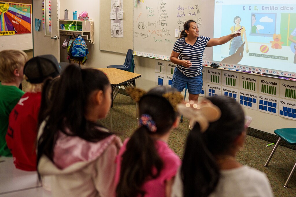 (Trent Nelson  |  The Salt Lake Tribune) Jeanine Ibarra teaches kindergarten at Heber Valley Elementary School in Heber City on Wednesday, July 5, 2023.