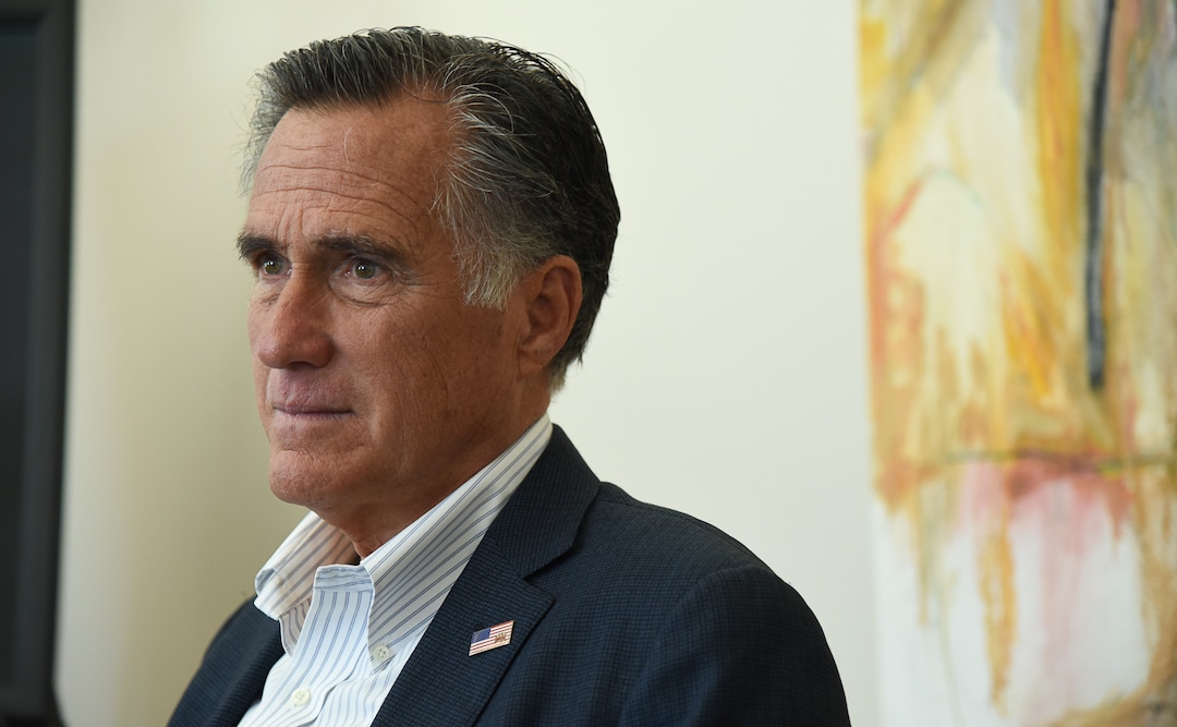 (Francisco Kjolseth | The Salt Lake Tribune) Sen. Mitt Romney speaks with the editorial board of The Salt Lake Tribune on Wednesday, Aug. 21, 2019.