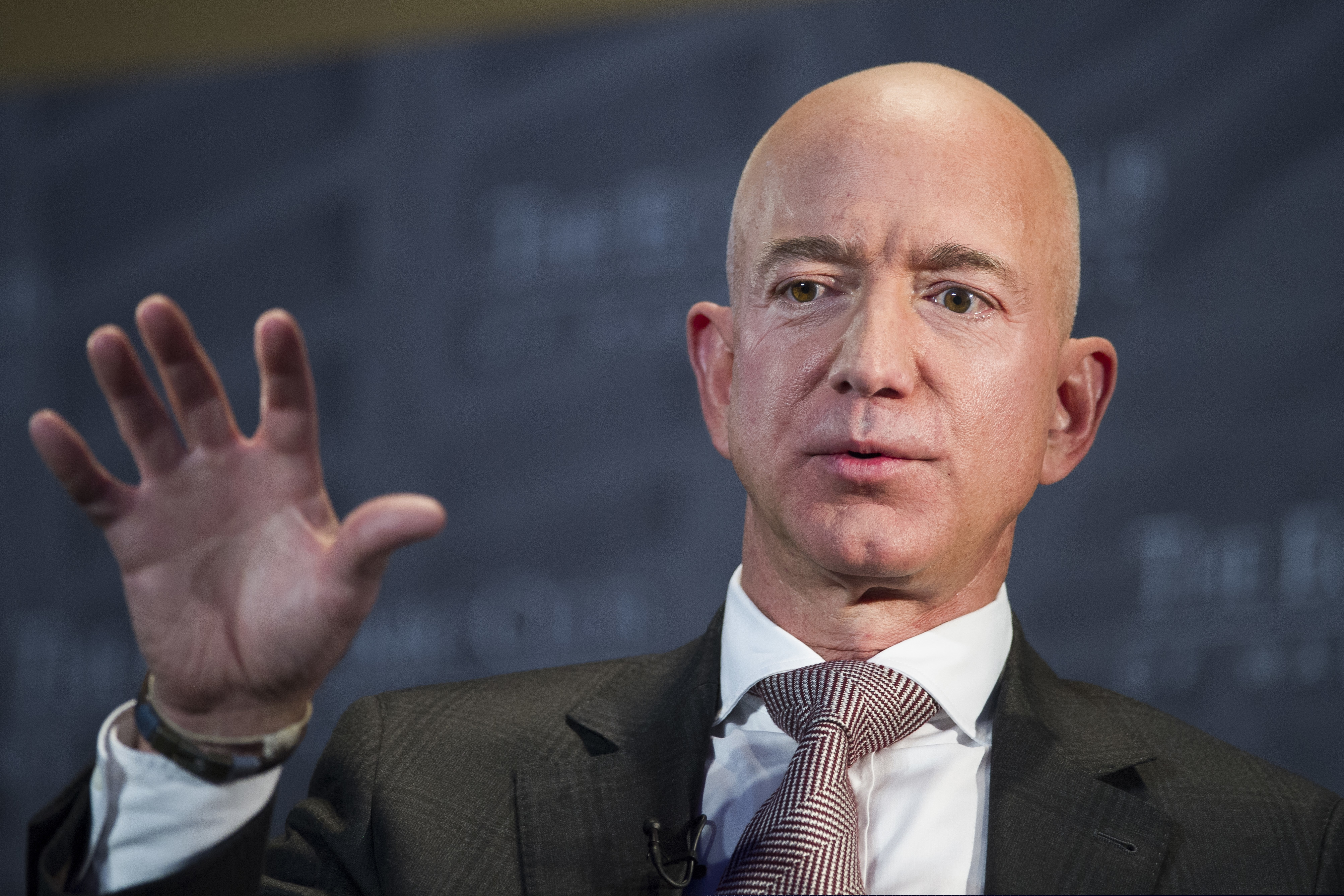 (Cliff Owen | Associated Press file photo)  Jeff Bezos, Amazon founder and CEO, speaks at The Economic Club in Washington in September 2018.