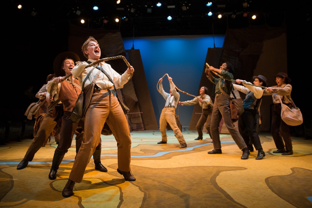 (Todd Collins | Courtesy of the University of Utah Department of Theatre)  Cast members of the University of Utah Department of Theatre’s March 2019 production of “Men on Boats.” The play by Jacklyn Backhaus tells the story of John Wesley Powell’s 1869 expedition to chart  the Green and Colorado Rivers through what would become Utah and other states.