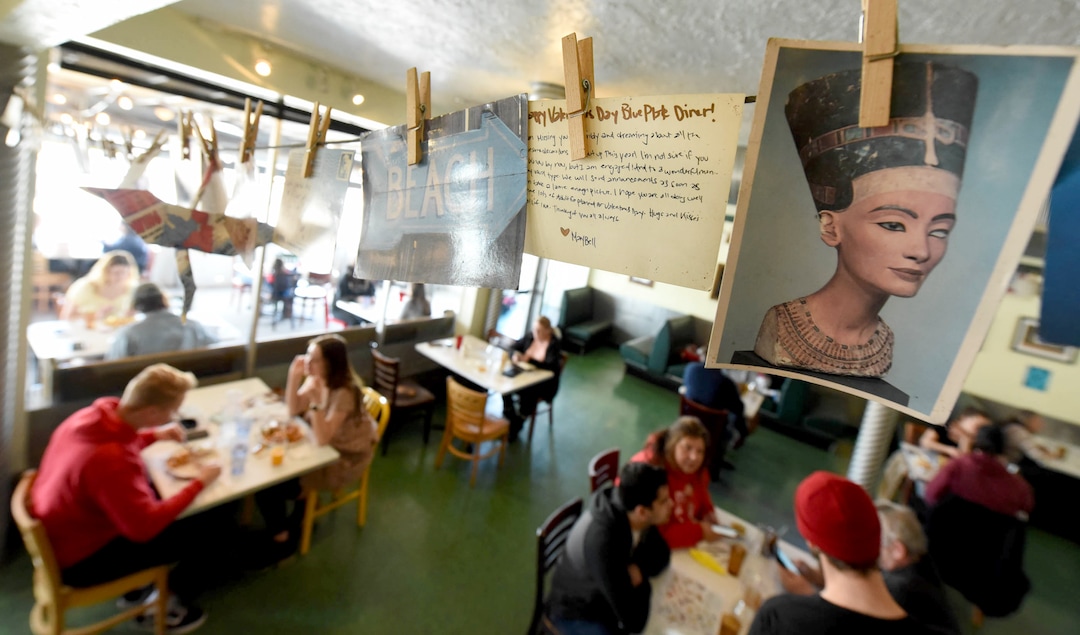(Francisco Kjolseth  | The Salt Lake Tribune) Postcards sent in by patrons are displayed at Salt Lake City's Blue Plate Diner, who’s owners just announced they will be closing on May 4, after 20 years in business. A new development is going in on the corner that is forcing it to shut down.