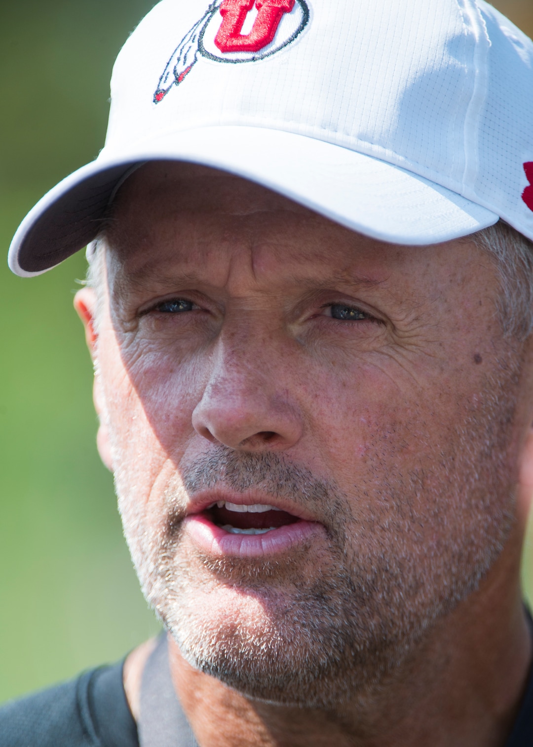 (Rick Egan  |  The Salt Lake Tribune)     Kyle Whittingham is entering his 14th year as Utah head coach, Wednesday, Aug. 15, 2018.