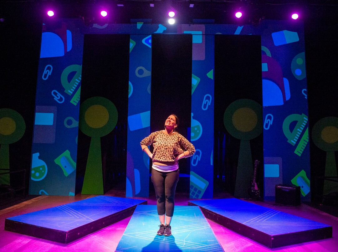 (Rick Egan  |  The Salt Lake Tribune)  Meighan Smith rehearses for the first Utah theater production since the COVID-19 lockdown, titled "The Corona Conundrum," at The Parker Theatre, Wednesday, May 13, 2020.